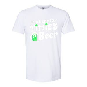 Funny St Patricks Day Titties And Beer Gift Softstyle CVC T-Shirt