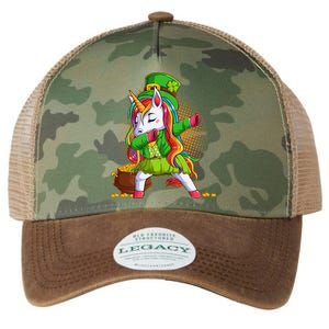 Funny St Patricks Dabbing Leprechaun Rainbow Unicorn Legacy Tie Dye Trucker Hat