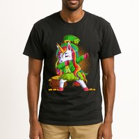 Funny St Patricks Dabbing Leprechaun Rainbow Unicorn Tall T-Shirt