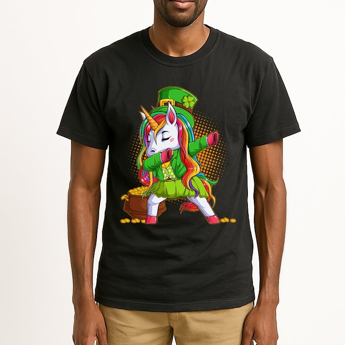 Funny St Patricks Dabbing Leprechaun Rainbow Unicorn Tall T-Shirt