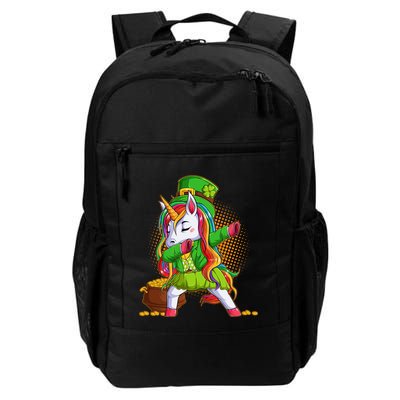 Funny St Patricks Dabbing Leprechaun Rainbow Unicorn Backpack
