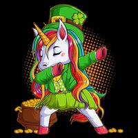 Funny St Patricks Dabbing Leprechaun Rainbow Unicorn Drawstring Bag