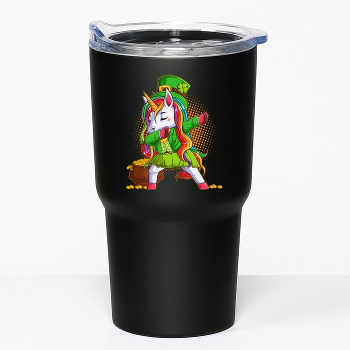 Funny St Patricks Dabbing Leprechaun Rainbow Unicorn Tumbler