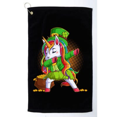 Funny St Patricks Dabbing Leprechaun Rainbow Unicorn Golf Towel