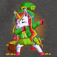Funny St Patricks Dabbing Leprechaun Rainbow Unicorn Vector Backpack