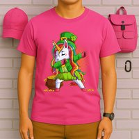 Funny St Patricks Dabbing Leprechaun Rainbow Unicorn T-Shirt