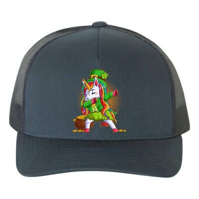 Funny St Patricks Dabbing Leprechaun Rainbow Unicorn Yupoong Adult 5-Panel Trucker Hat