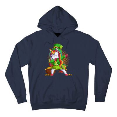 Funny St Patricks Dabbing Leprechaun Rainbow Unicorn Tall Hoodie