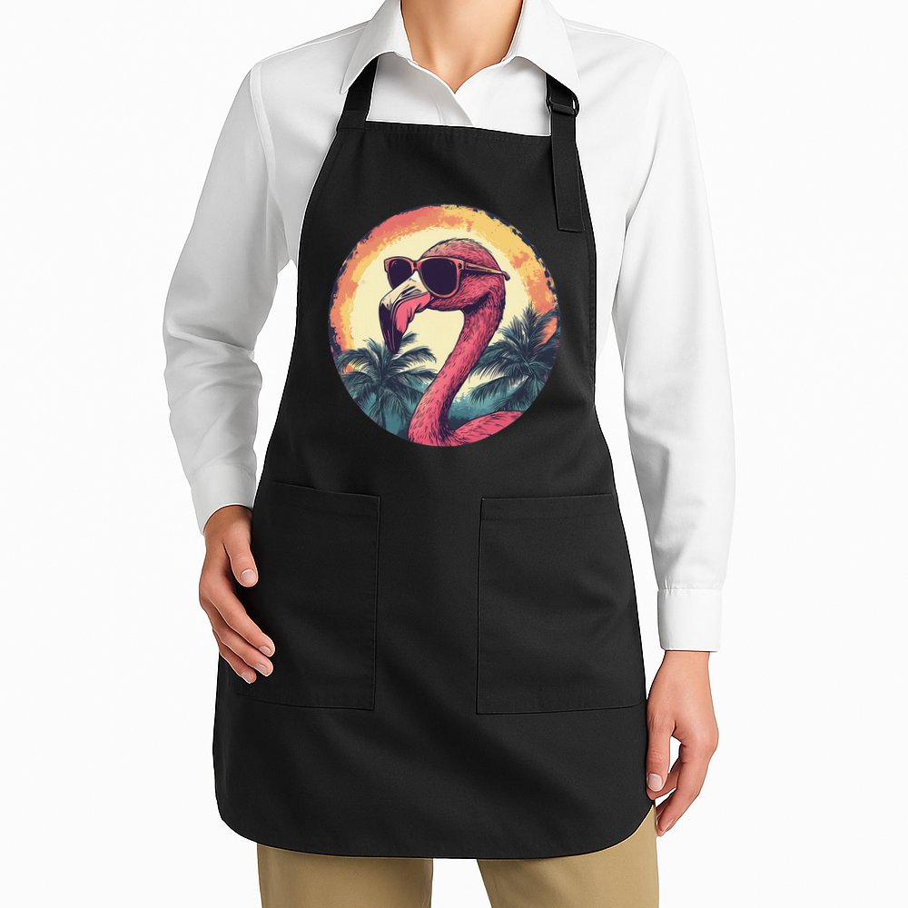 Flamingo Sunglasses Palm Tree Beach Gift Apron