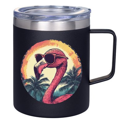Flamingo Sunglasses Palm Tree Beach Gift 12oz Stainless Steel Coffee Mug