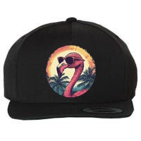 Flamingo Sunglasses Palm Tree Beach Gift Wool Snapback Cap