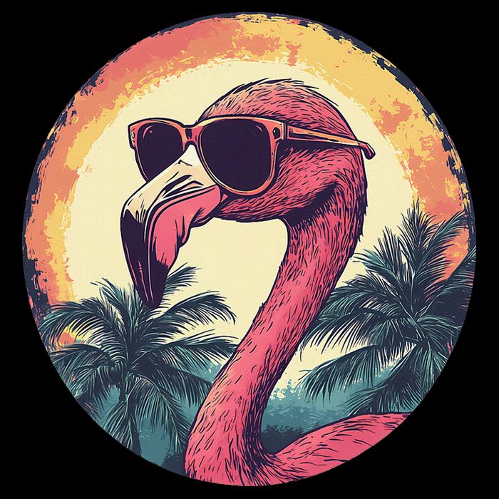 Flamingo Sunglasses Palm Tree Beach Gift Wool Snapback Cap
