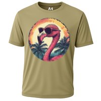 Flamingo Sunglasses Palm Tree Beach Gift Cooling Performance Crew T-Shirt