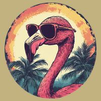 Flamingo Sunglasses Palm Tree Beach Gift Cooling Performance Crew T-Shirt