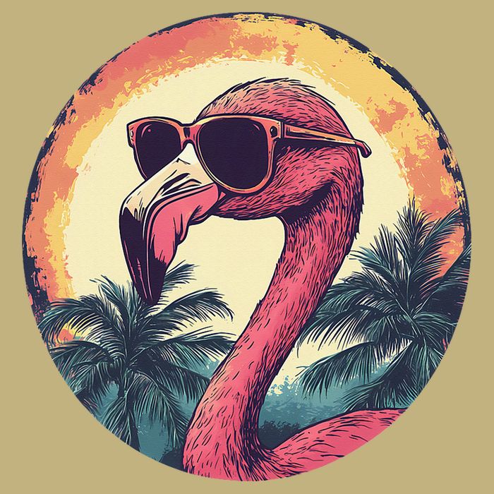 Flamingo Sunglasses Palm Tree Beach Gift Cooling Performance Crew T-Shirt