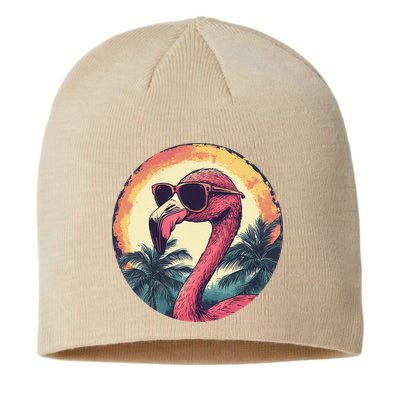 Flamingo Sunglasses Palm Tree Beach Gift Sustainable Beanie