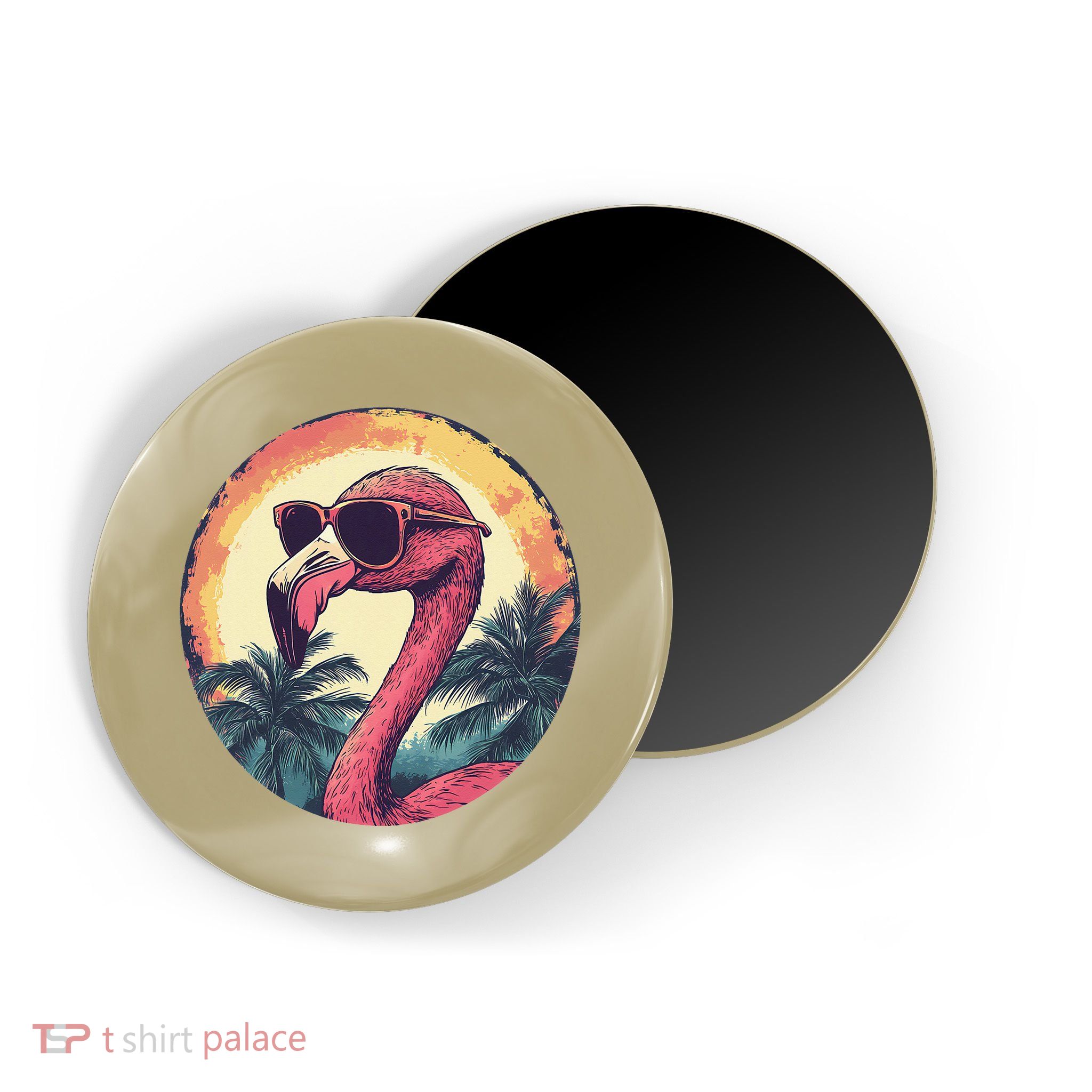 Flamingo Sunglasses Palm Tree Beach Gift Magnet