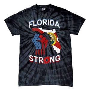 Florida Strong Pride Support Floridians Florida Flag Tie-Dye T-Shirt