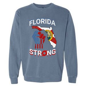 Florida Strong Pride Support Floridians Florida Flag Garment-Dyed Sweatshirt