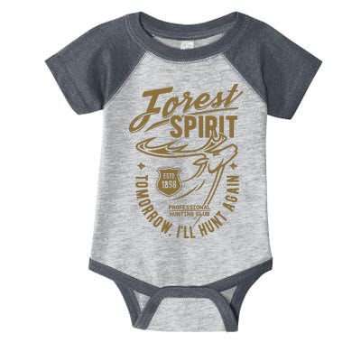 Forest Spirit Professional Hunting Club Tomorrow I'll Hunt Again Infant Baby Jersey Bodysuit