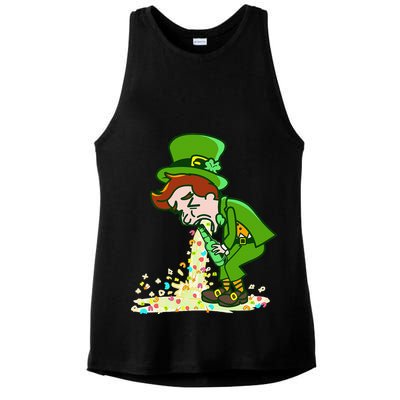 Funny St Patricks Day Leprechaun Shamrock Pattys Day Party Ladies PosiCharge Tri-Blend Wicking Tank