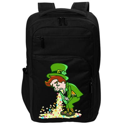 Funny St Patricks Day Leprechaun Shamrock Pattys Day Party Impact Tech Backpack