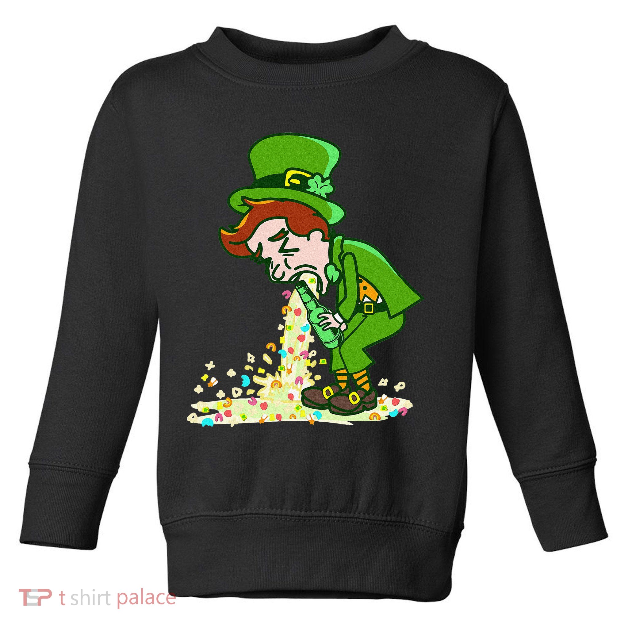Funny St Patricks Day Leprechaun Shamrock Pattys Day Party Toddler Sweatshirt