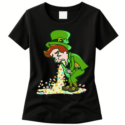 Funny St Patricks Day Leprechaun Shamrock Pattys Day Party Womens T-Shirt