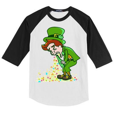 Funny St Patricks Day Leprechaun Shamrock Pattys Day Party Kids Colorblock Raglan Jersey