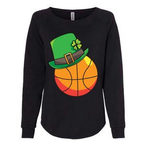 Fun St Patrick's Day Basketball Lucky Leprechaun Clover Hat Gift Womens California Wash Sweatshirt