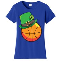 Fun St Patrick's Day Basketball Lucky Leprechaun Clover Hat Gift Women's T-Shirt