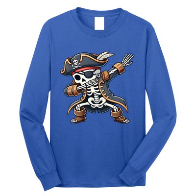 Funny Skeleton Pirate Dabbing Halloween Meaningful Gift Long Sleeve Shirt