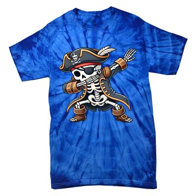 Funny Skeleton Pirate Dabbing Halloween Meaningful Gift Tie-Dye T-Shirt