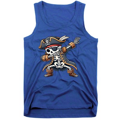 Funny Skeleton Pirate Dabbing Halloween Meaningful Gift Tank Top