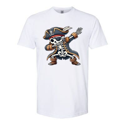 Funny Skeleton Pirate Dabbing Halloween Meaningful Gift Softstyle CVC T-Shirt