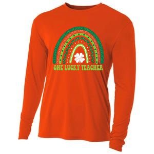 Funny St Patricks Day Cute Gift For Teacher One Lucky Teacher Gift Cooling Performance Long Sleeve Crew