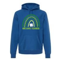 Funny St Patricks Day Cute Gift For Teacher One Lucky Teacher Gift Premium Hoodie