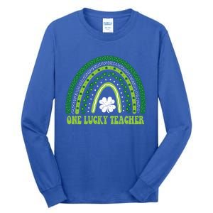 Funny St Patricks Day Cute Gift For Teacher One Lucky Teacher Gift Tall Long Sleeve T-Shirt