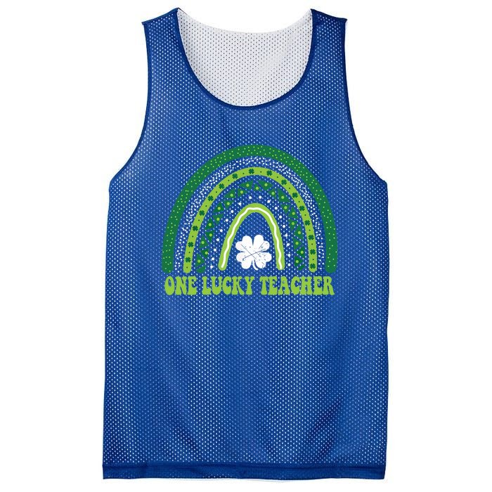 Funny St Patricks Day Cute Gift For Teacher One Lucky Teacher Gift Mesh Reversible Basketball Jersey Tank