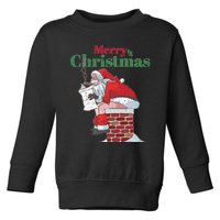 Funny Santa Pooping Down Chimney Xmas Christmas Gifts  Toddler Sweatshirt