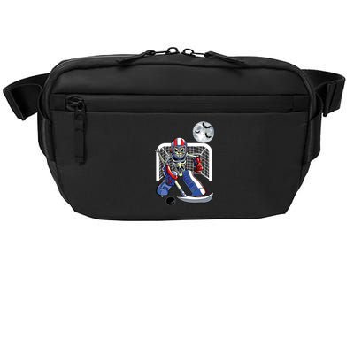 Funny Skeleton Playing Ice Hockey Happy Halloween Day Boy Crossbody Pack