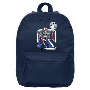 Funny Skeleton Playing Ice Hockey Happy Halloween Day Boy 16 in Basic Backpack