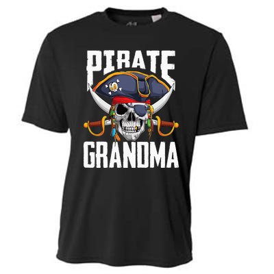 Family Skull Pirate Grandma Jolly Roger Crossbones Flag Cooling Performance Crew T-Shirt