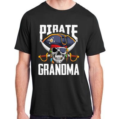 Family Skull Pirate Grandma Jolly Roger Crossbones Flag Adult ChromaSoft Performance T-Shirt