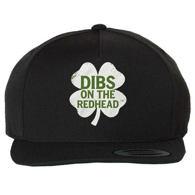 Funny St Patricks Day Shamrock Dibs On The Redhead Irish Wool Snapback Cap