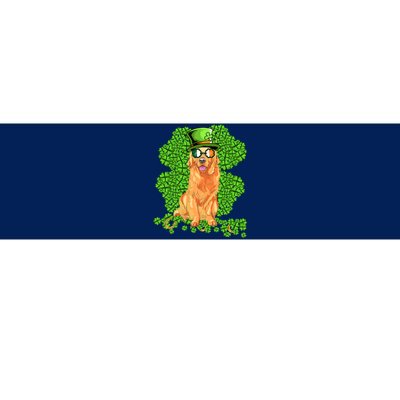 Funny St Patricks Day Golden Retriever Dog Cute Shamrock Bumper Sticker