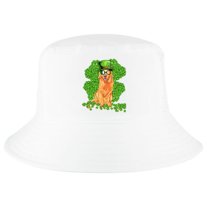 Funny St Patricks Day Golden Retriever Dog Cute Shamrock Cool Comfort Performance Bucket Hat