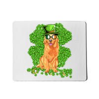 Funny St Patricks Day Golden Retriever Dog Cute Shamrock Mousepad