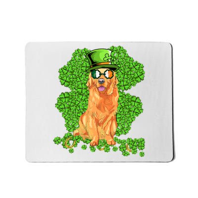 Funny St Patricks Day Golden Retriever Dog Cute Shamrock Mousepad