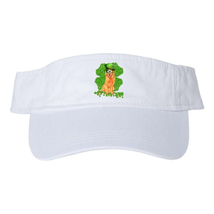 Funny St Patricks Day Golden Retriever Dog Cute Shamrock Valucap Bio-Washed Visor